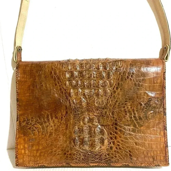 1960’s Gorgeous hornback crocodile skin shoulder  unisex iPad / briefcase, bag - Picture 5 of 8